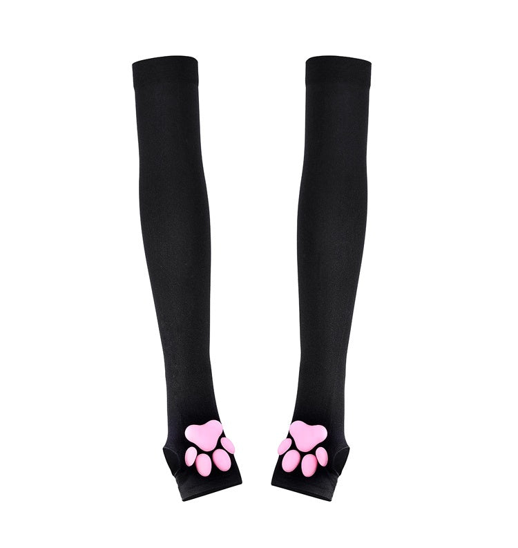 Cat Paw Sleeves with 3D Cat Paw Paddings Anime Style Velvet Cosplay Sleeves-8