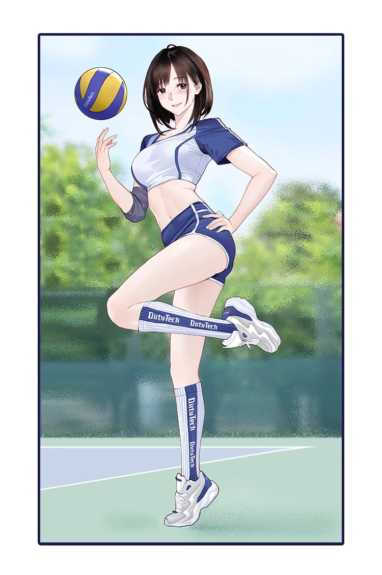 Anime Style 3-Piece Short Gymnastics Uniform Volleyball Sports Activewear-4