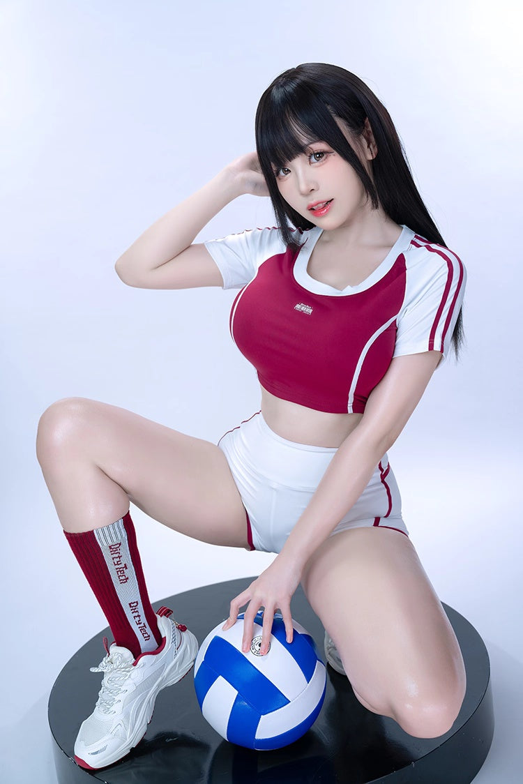 Anime Style 3-Piece Short Gymnastics Uniform Volleyball Sports Activewear-7