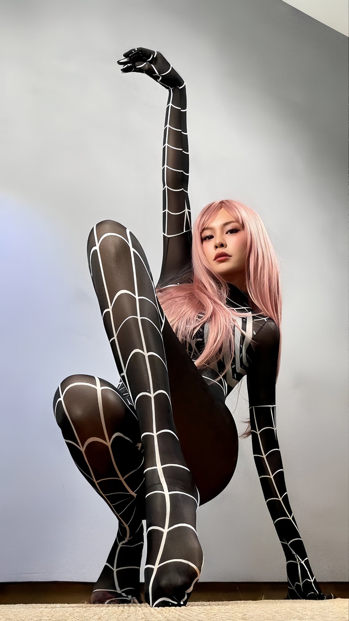 Symbiote Spider Girl Sheer 10D Nylon Full Bodysuit Body Stocking Lingerie-19