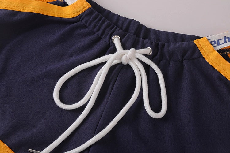 Anime Style Boxing Running Sexy Sports Activewear Set Hollow Tank Top with Shorts-14