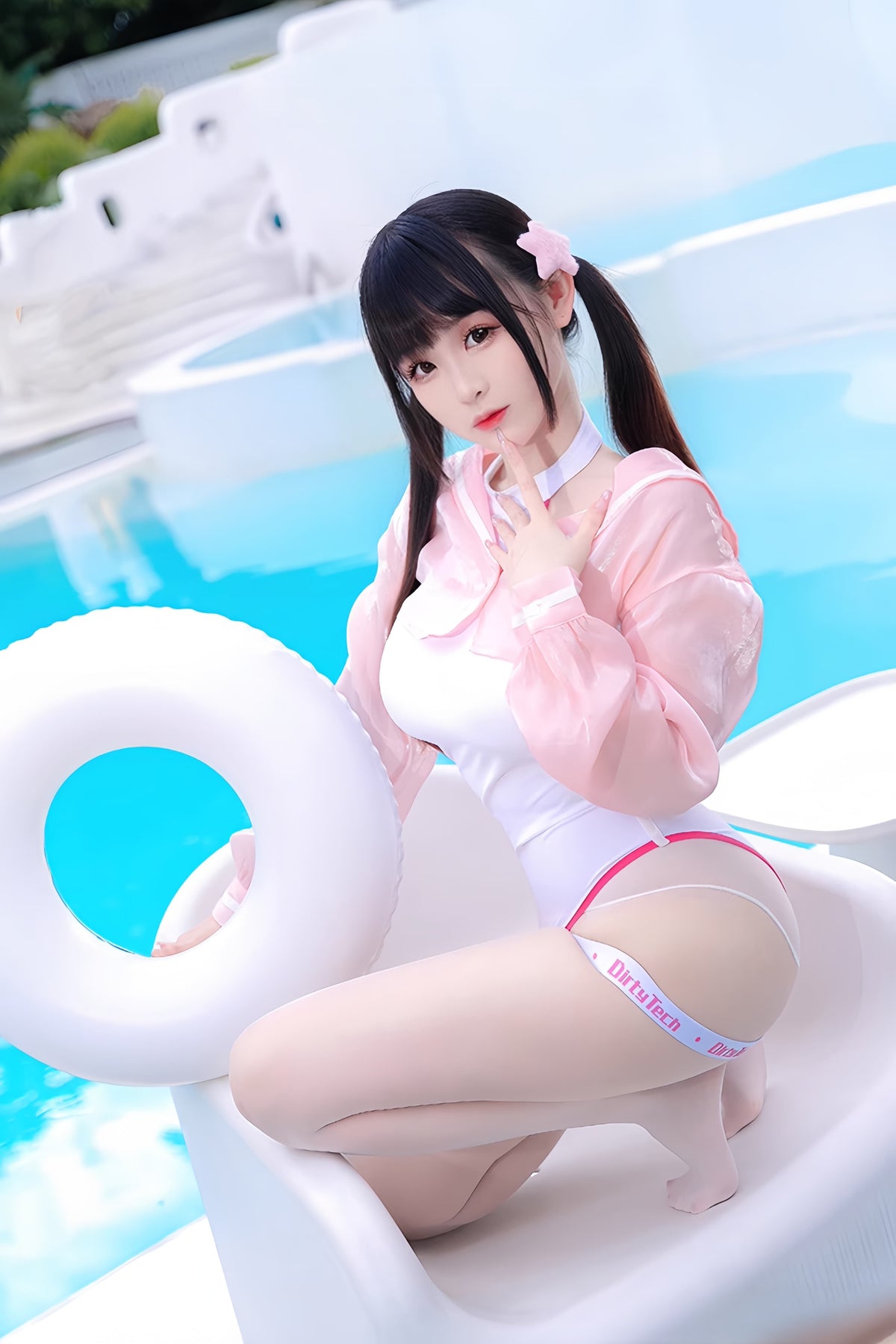 Anime Style JK One Piece Swimsuit with Jacket Spandex Racing Suit Wet Suit-15