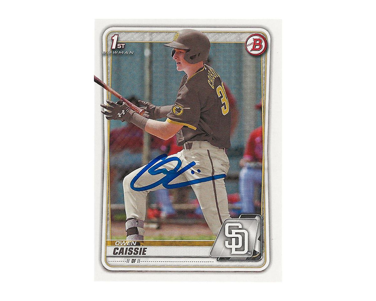 Owen Caissie Autographed 2020 Bowman Draft Paper #BD-49 1st Rookie Baseball Card-1