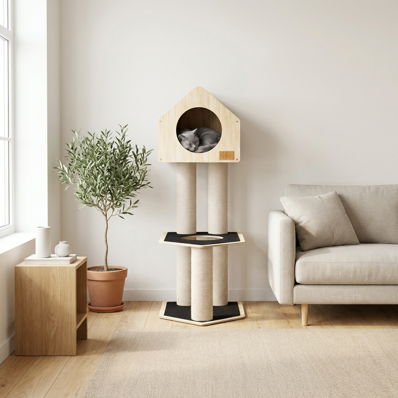 Condo Hideout - 2-Level Deluxe Cat Tree-1
