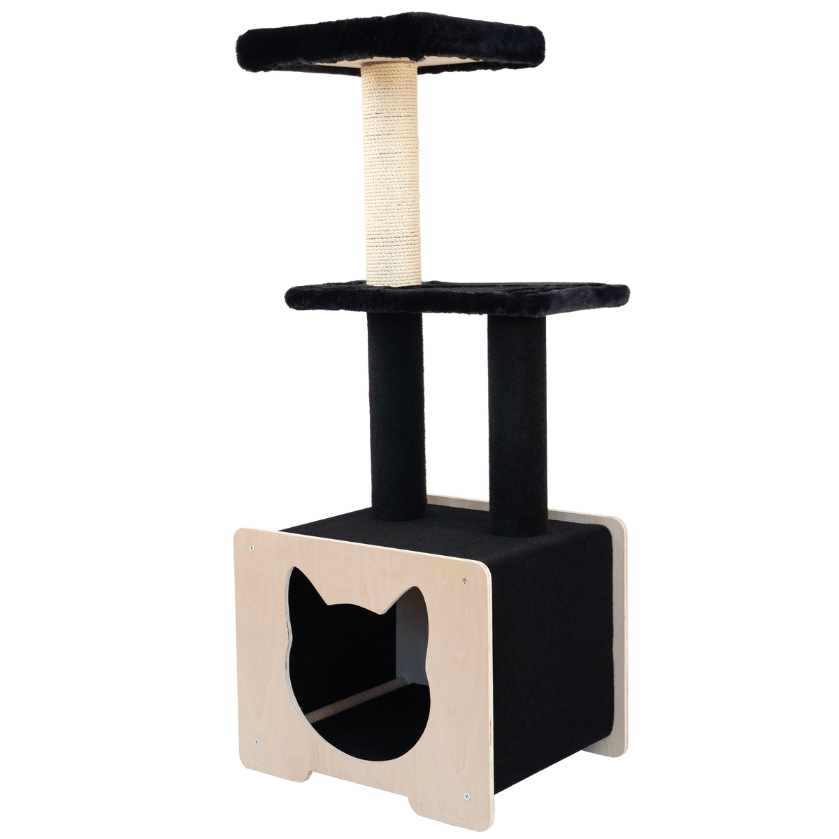 Hut Hideout - Deluxe 3-Level Cat Tree-9
