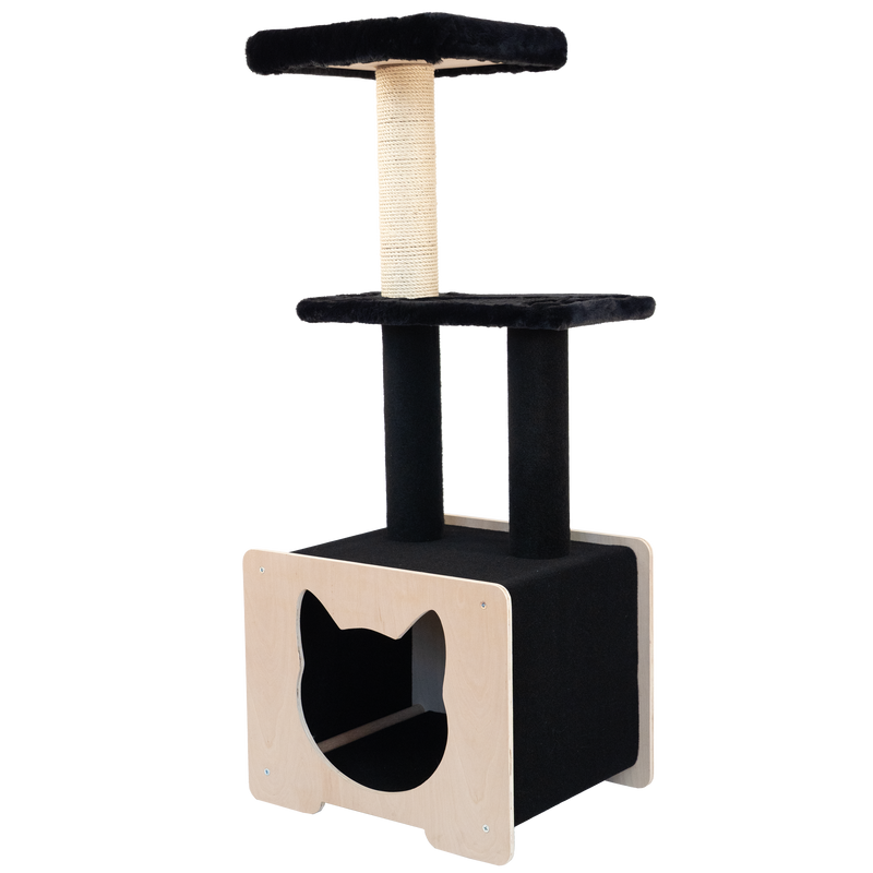 Hut Hideout - Deluxe 3-Level Cat Tree-9