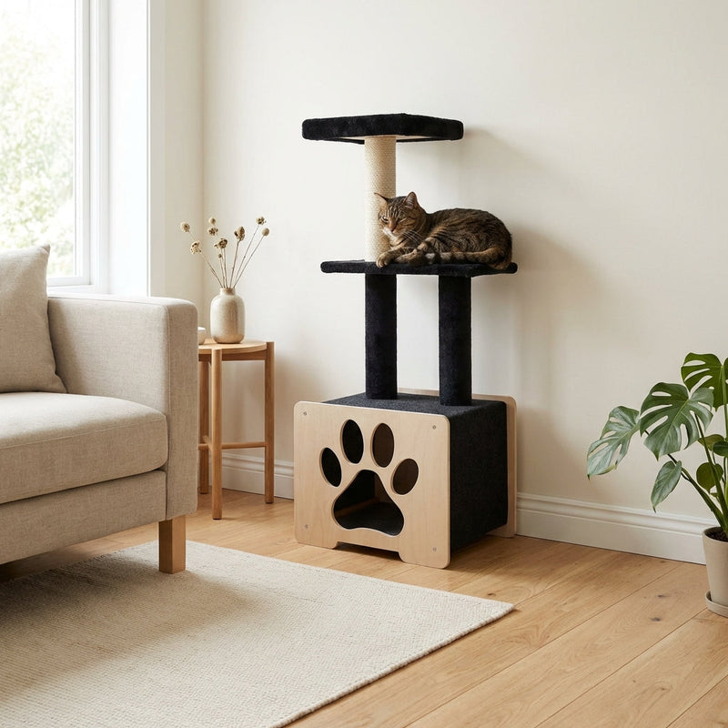 Hut Hideout - Deluxe 3-Level Cat Tree-7