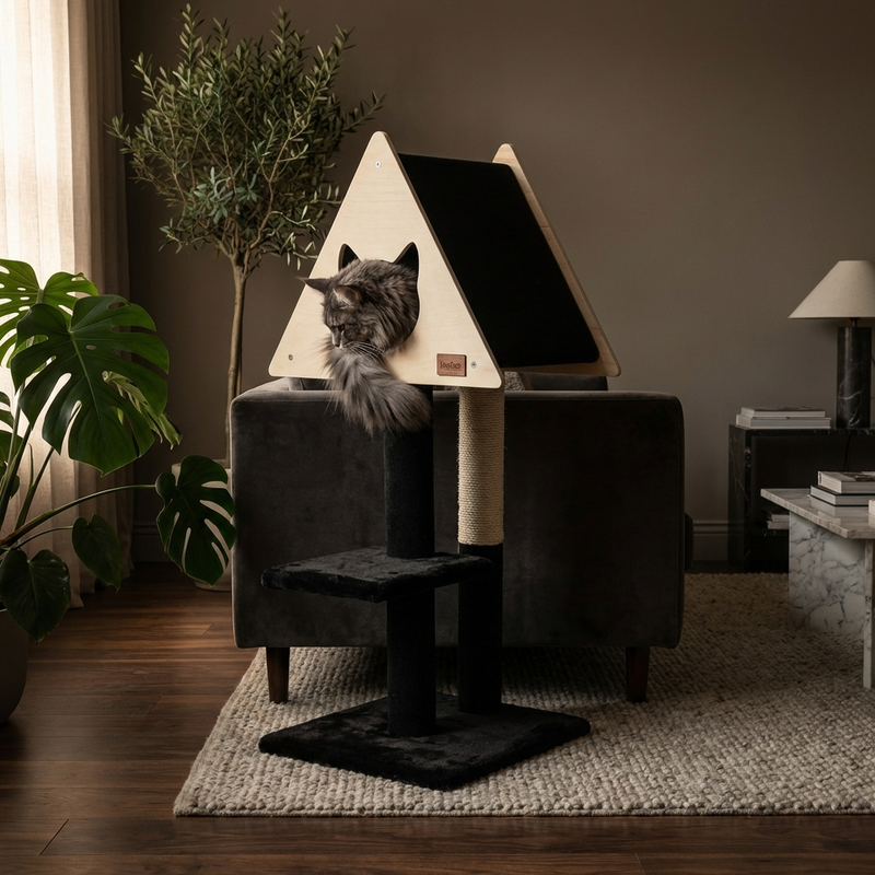 Teepee Hideout - Deluxe 2-Level Cat Tree-1
