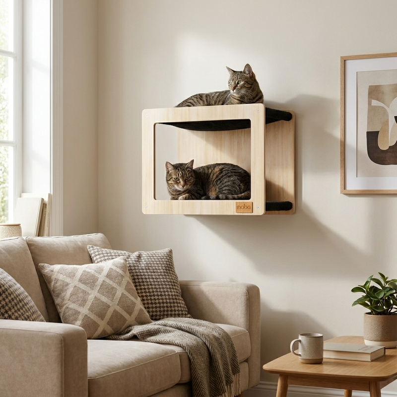 Wall Mounted, Double Hammock Cat Hidedout-2