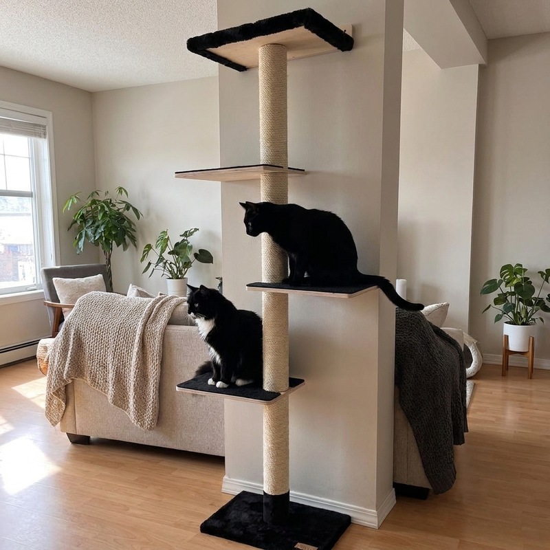 72 inches Wall Mounted Cat Tower - Perfect for small spaces-1