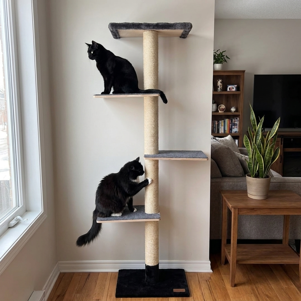 72 inches Wall Mounted Cat Tower - Perfect for small spaces-2