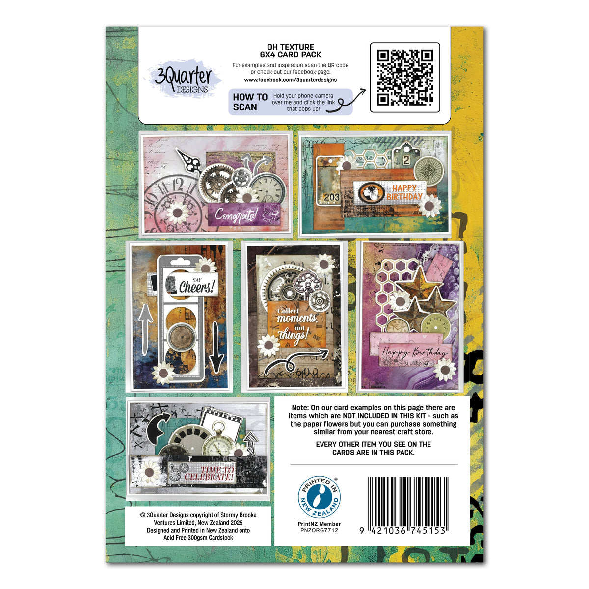 3Quarter Designs Oh Texture 6x4 Card Pack-2