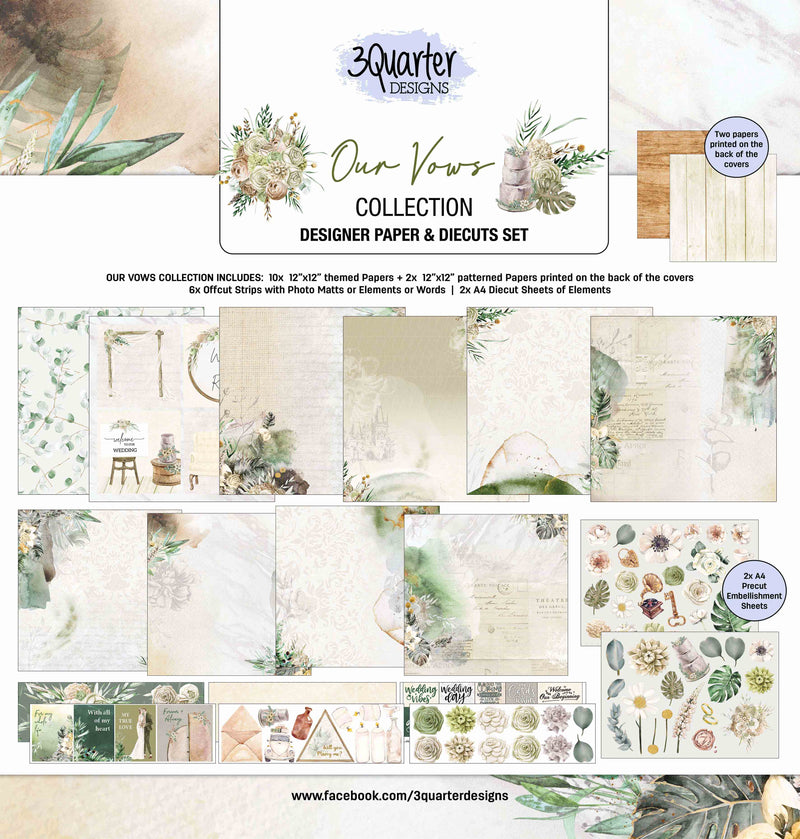 3Quarter Designs - 12" X12" Paper Pack - Our Vows-1