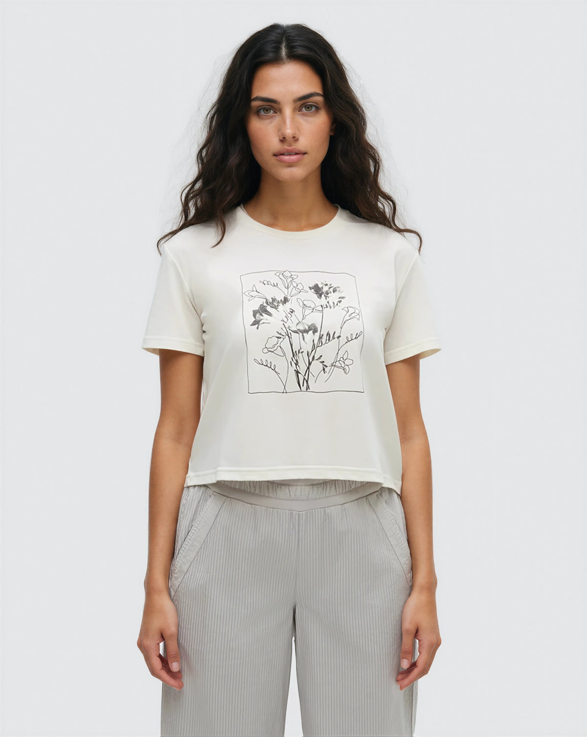 Floral Crop T-Shirt-1