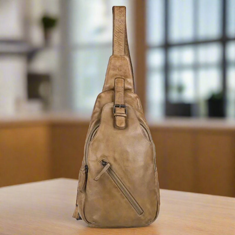 Off The Shoulder Leather Chest Backpack-1