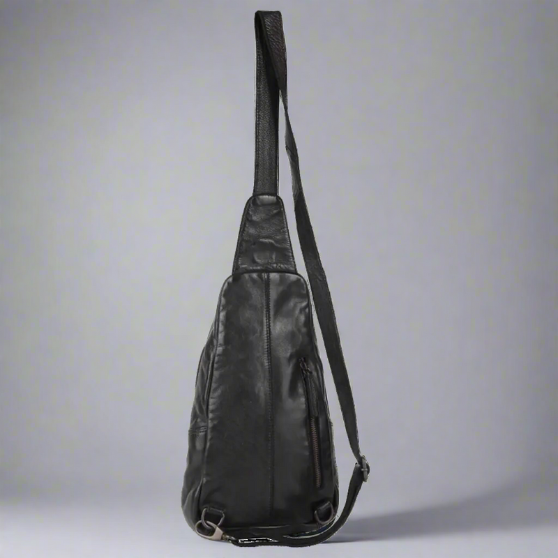 Off The Shoulder Leather Chest Backpack-4