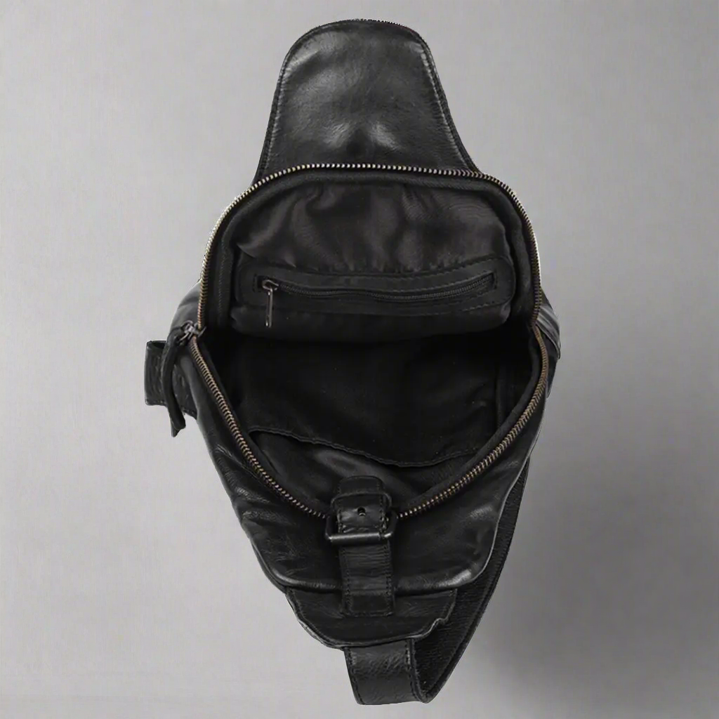 Off The Shoulder Leather Chest Backpack-5