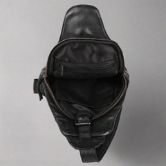 Off The Shoulder Leather Chest Backpack-5