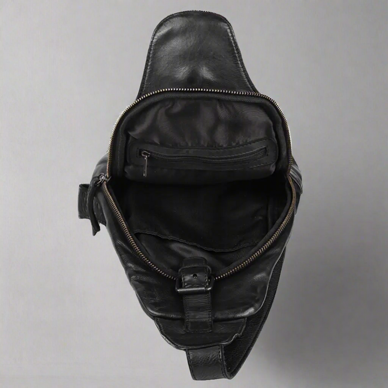 Off The Shoulder Leather Chest Backpack-5