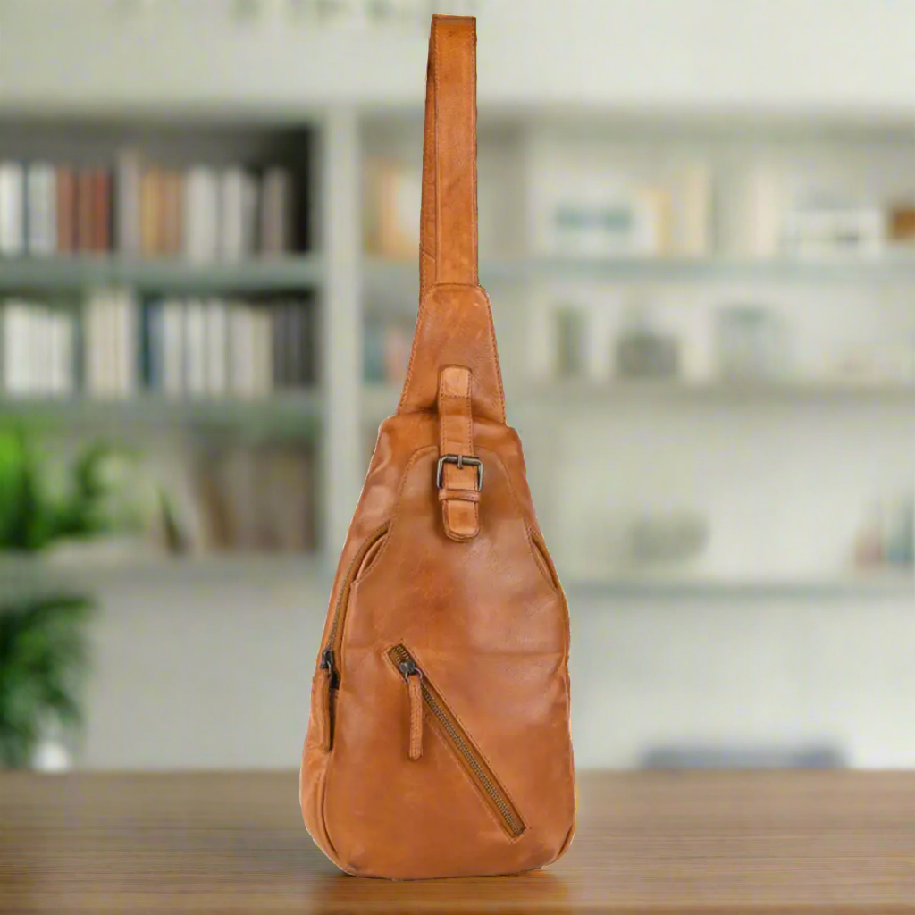 Off The Shoulder Leather Chest Backpack-2