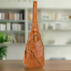 Off The Shoulder Leather Chest Backpack-2