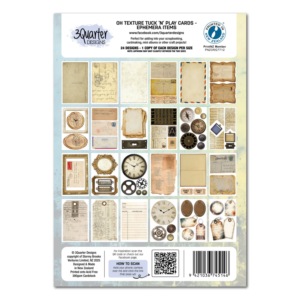3Quarter Designs Oh Texture - Tuck N Play Cards-2