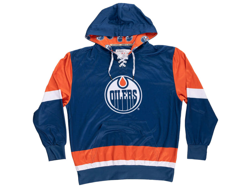 Edmonton Oilers Hockey Lace Hoodie-5
