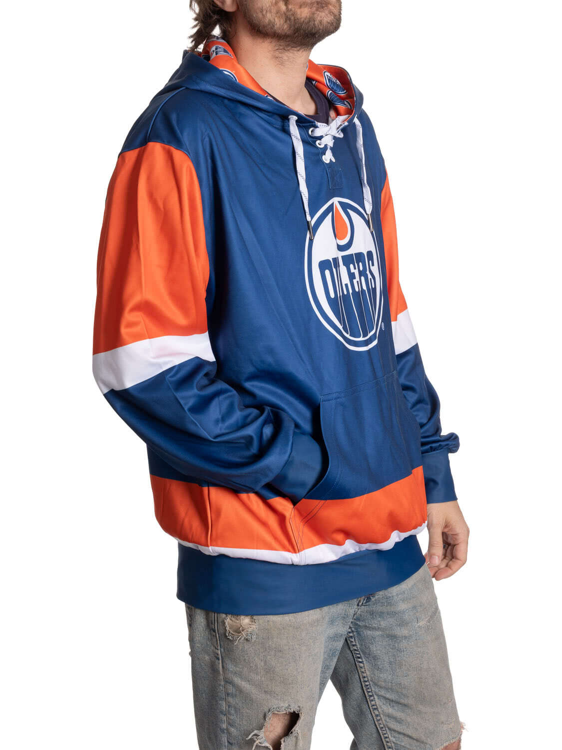 Edmonton Oilers Hockey Lace Hoodie-6