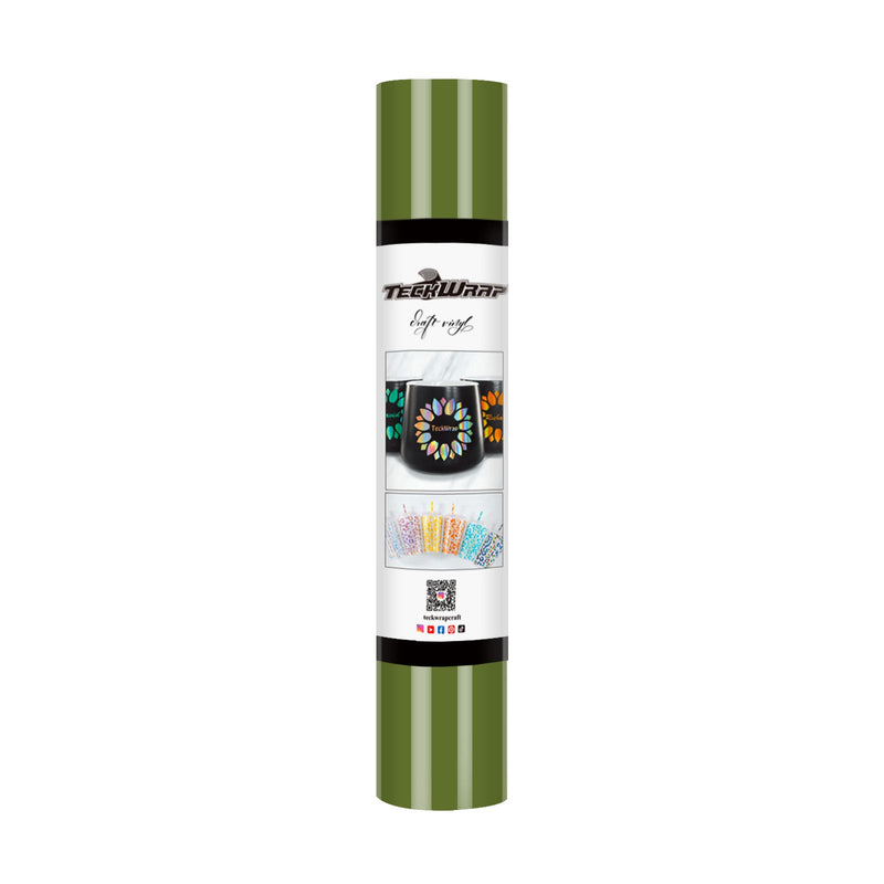 TeckWrap Glossy Adhesive Vinyl - Olive | Ideal for Art Projects, Decals, and More!-1