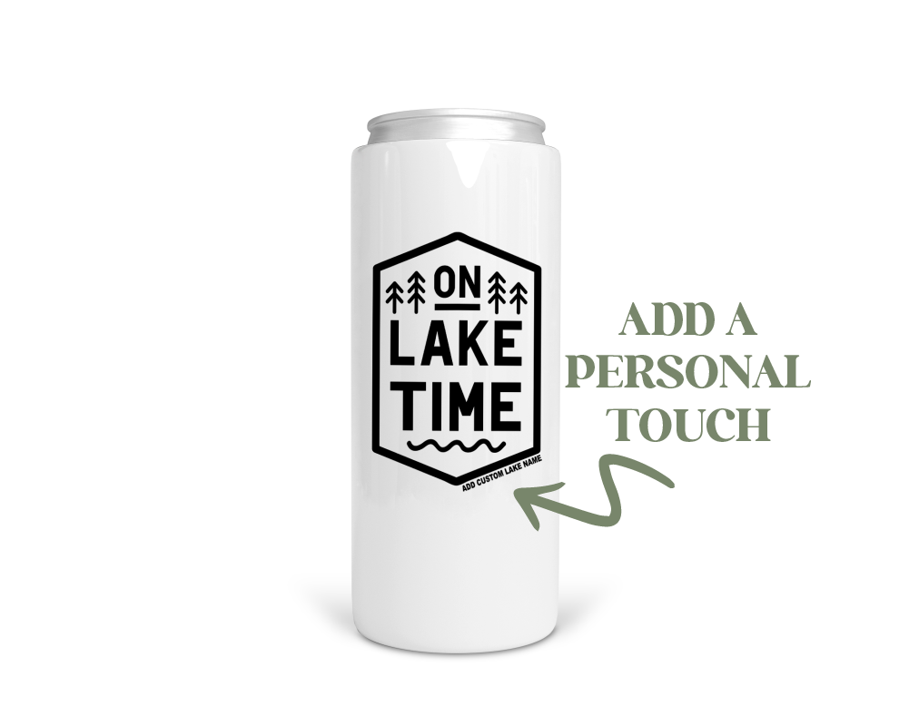 On Lake Time Personalized Stainless Steel Koozie  | Can Cooler | Summer Koozie-1