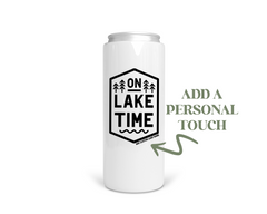 On Lake Time Personalized Stainless Steel Koozie  | Can Cooler | Summer Koozie-1