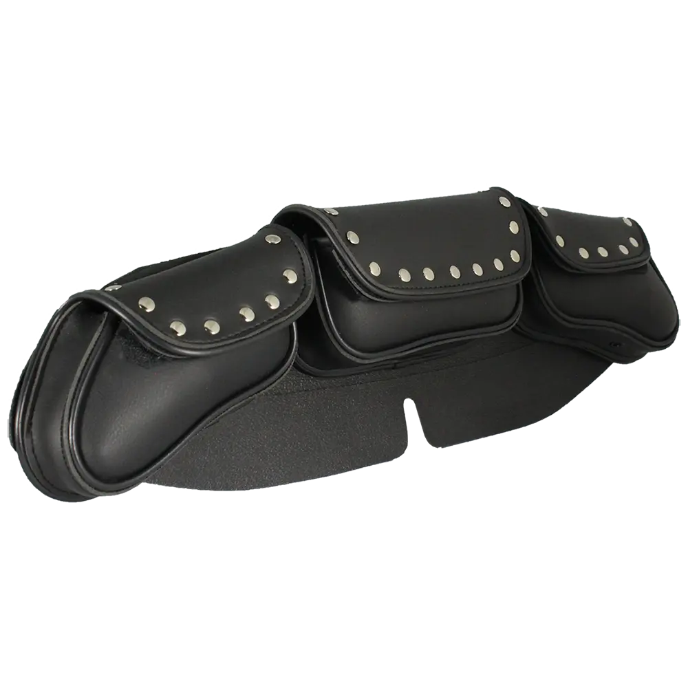Open Road Chrome Stud Curved PVC Windshield Bag-1