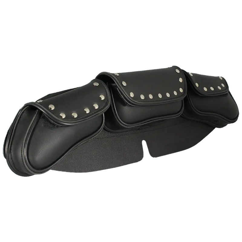 Open Road Chrome Stud Curved PVC Windshield Bag-1