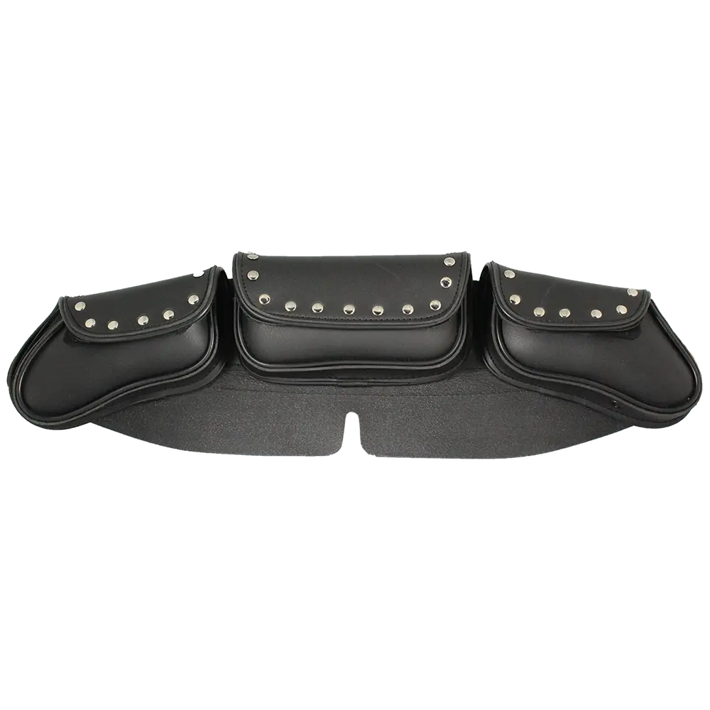 Open Road Chrome Stud Curved PVC Windshield Bag-2