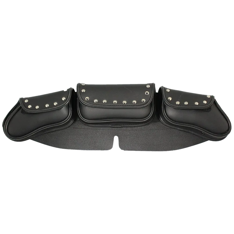 Open Road Chrome Stud Curved PVC Windshield Bag-2