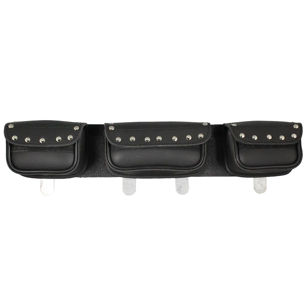 Open Road Chrome Studded Straight PVC Windshield Bag-2