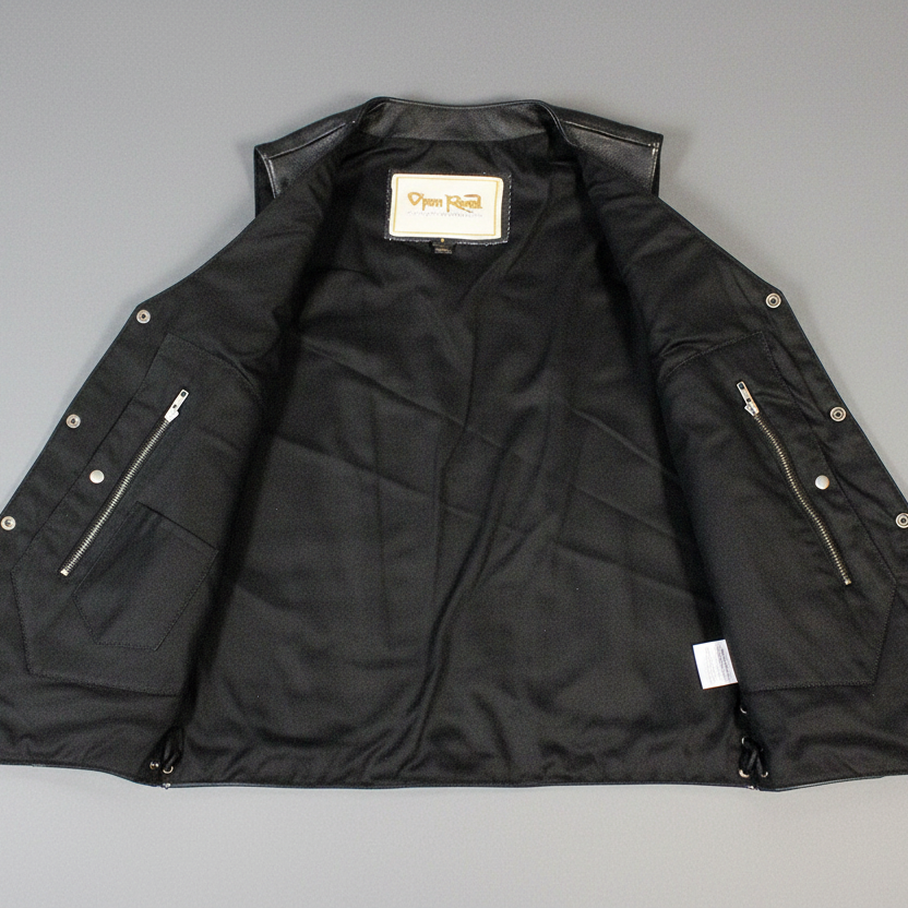 Open Road Men's 10 Pocket Leather Vest | Genuine Cowhide Vest-5