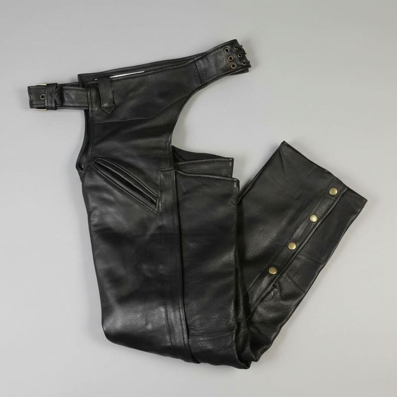 Open Road Men's 2 Pocket Premium Leather Chaps-1