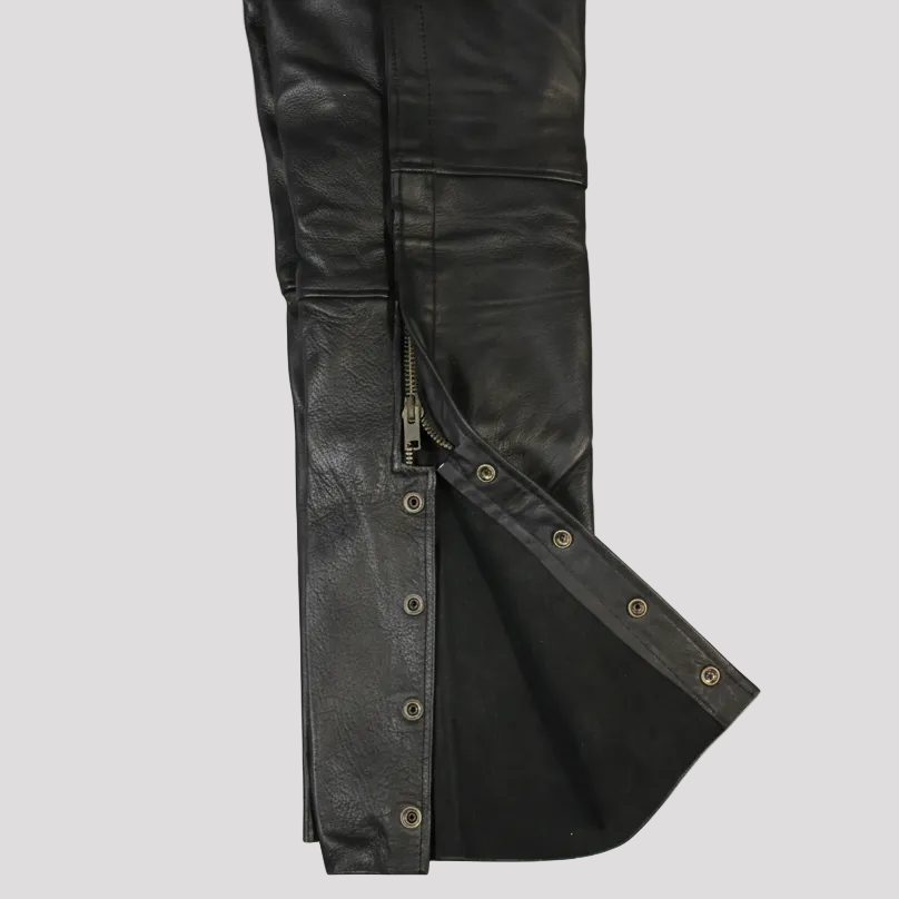 Open Road Men's 2 Pocket Premium Leather Chaps-2