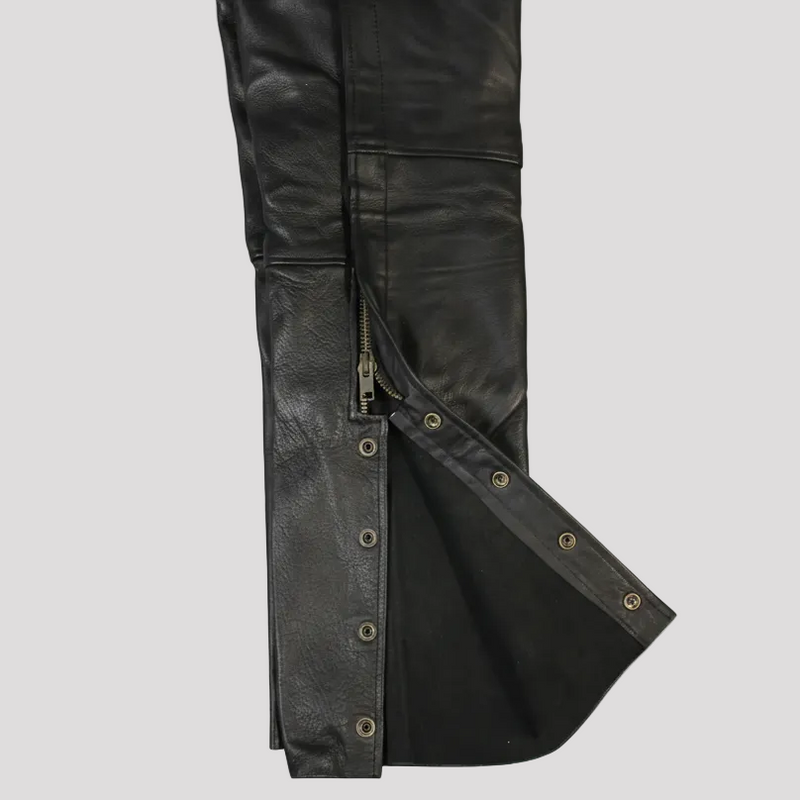 Open Road Men's 2 Pocket Premium Leather Chaps-2