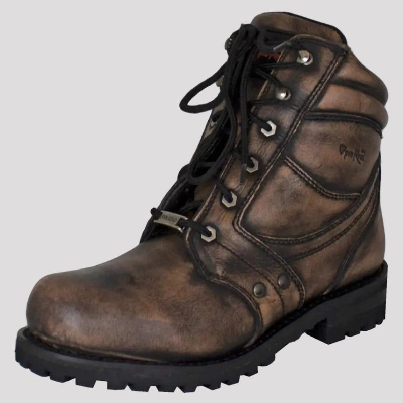 Open Road Men's 7" Lace-Up Motorcycle Boots-8