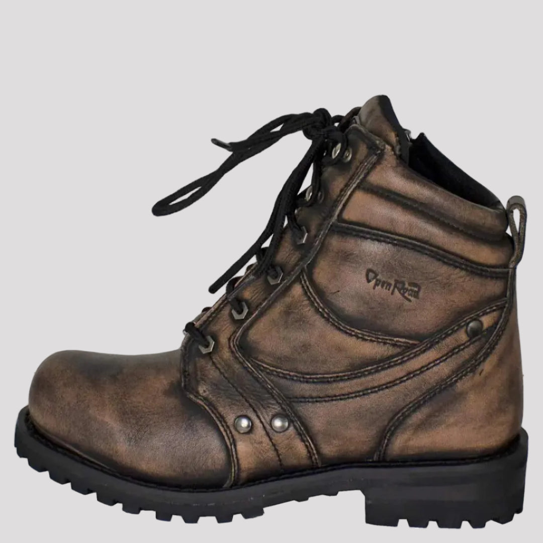 Open Road Men's 7" Lace-Up Motorcycle Boots-9