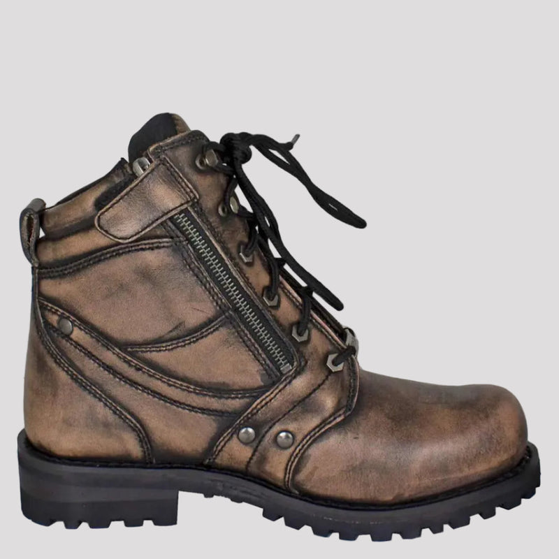 Open Road Men's 7" Lace-Up Motorcycle Boots-10