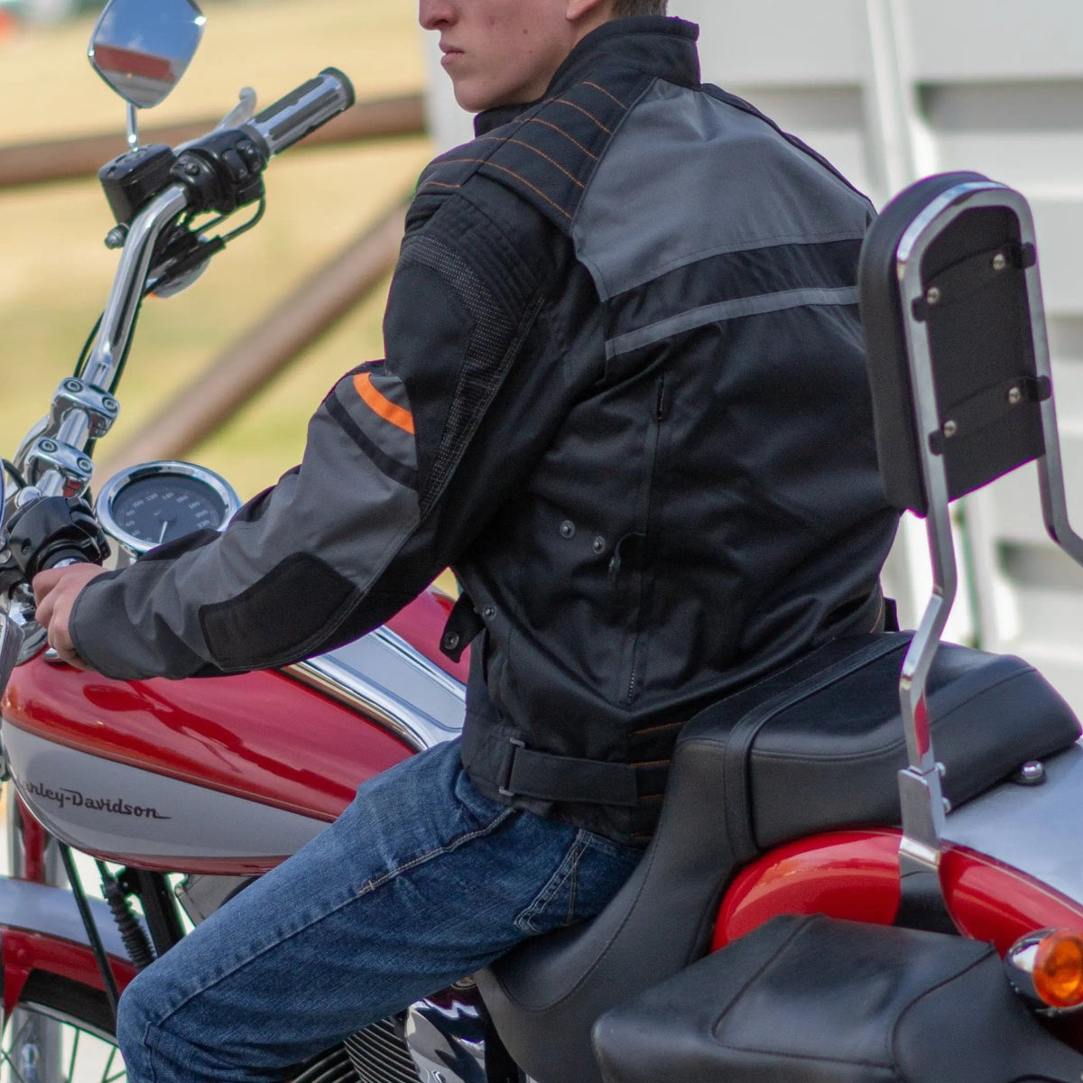 Open Road Men's Armored Textile Motorcycle Jacket-11