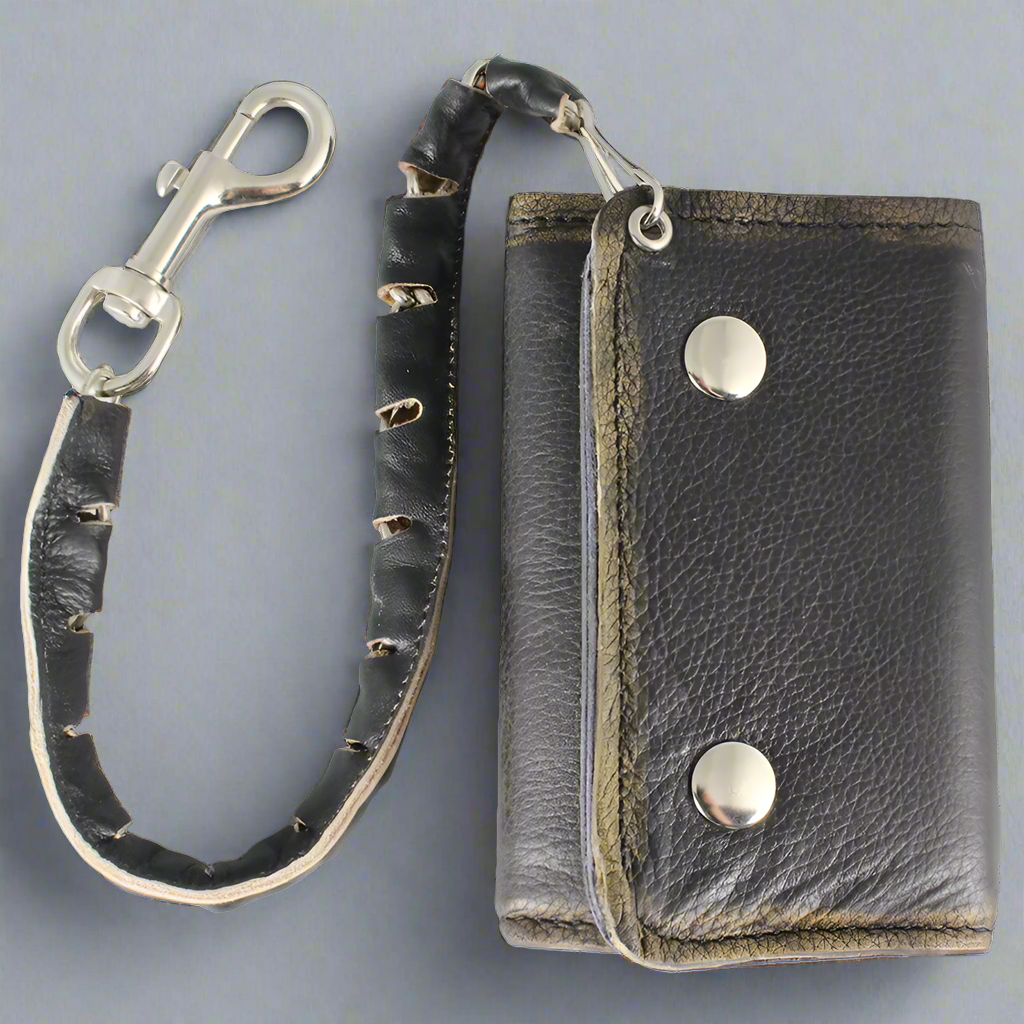 Open Road Men's Chrome Plated Chain Leather Wallet-1