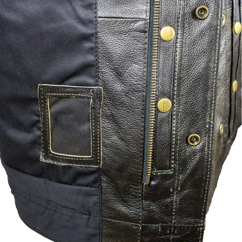 Open Road Men's Distressed Leather Club Vest | Premium Cowhide Riding Vest-8