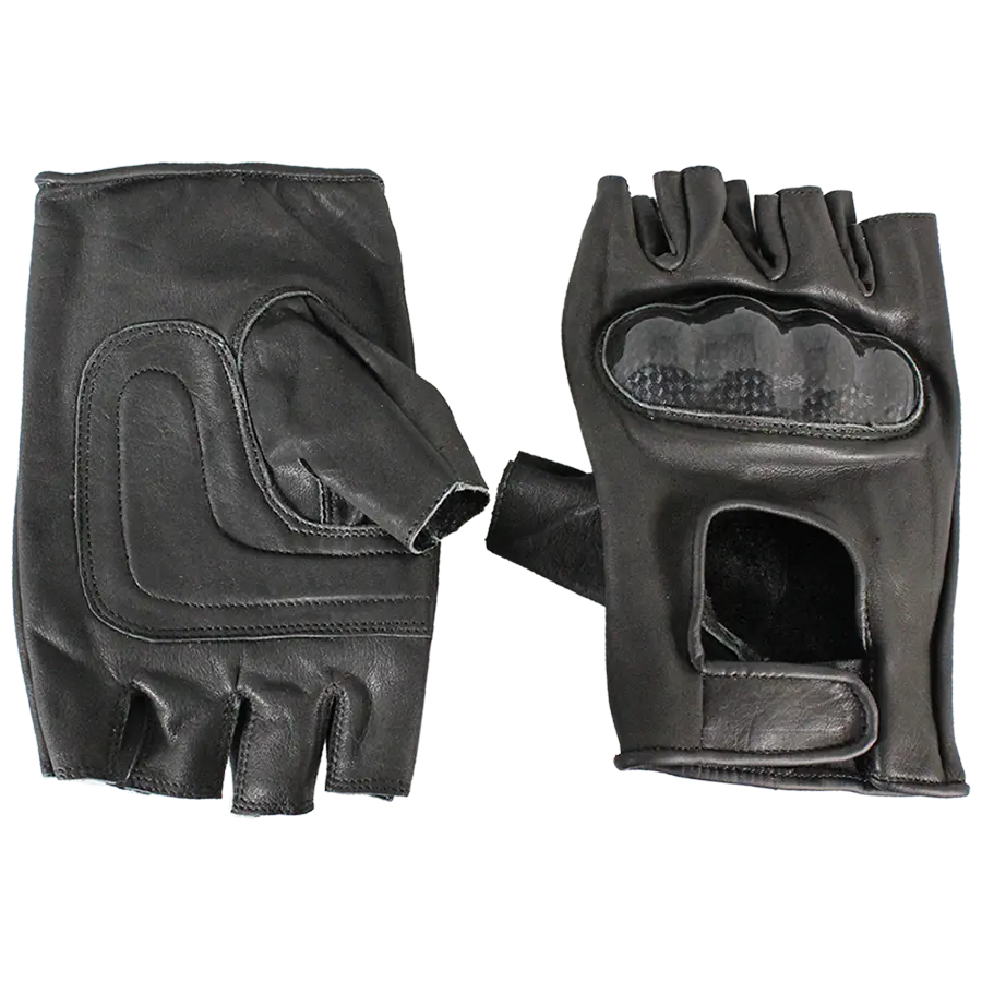 Open Road Men's Fingerless  Leather Motorcycle Gloves-2