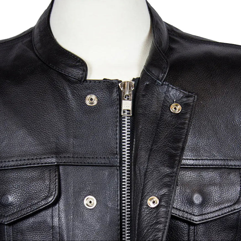 Open Road Men's Leather Club Vest | Premium Cowhide Motorcycle Vest-4