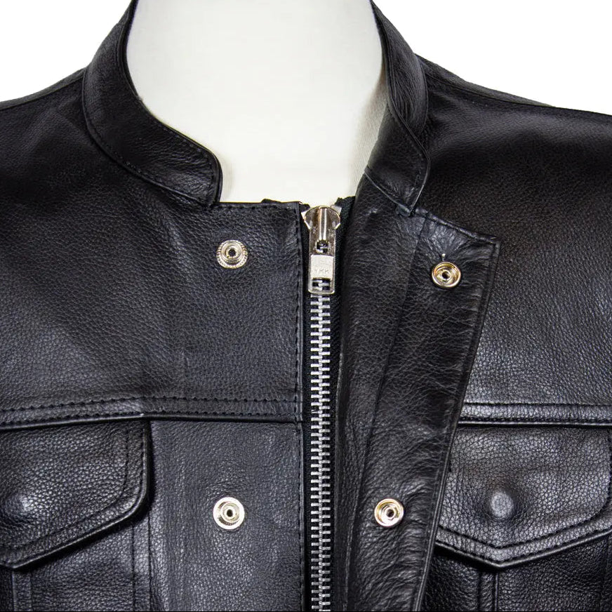 Open Road Men's Leather Club Vest | Premium Cowhide Motorcycle Vest-4