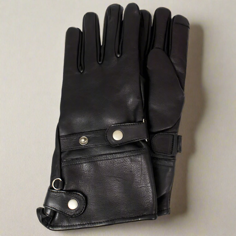 Open Road Men's Leather Gauntlet Riding Gloves-1
